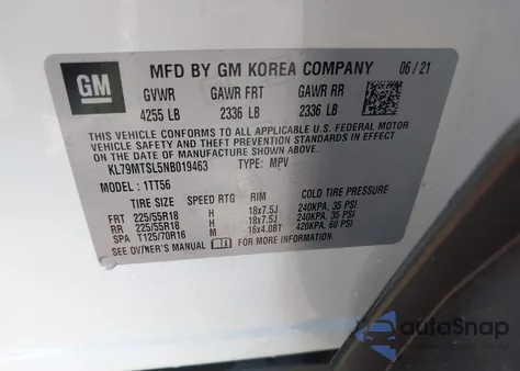 2022 Chevrolet Trailblazer Fwd Rs из США, поврежденный, VIN KL79MTSL5NB019463